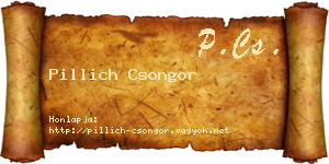 Pillich Csongor névjegykártya